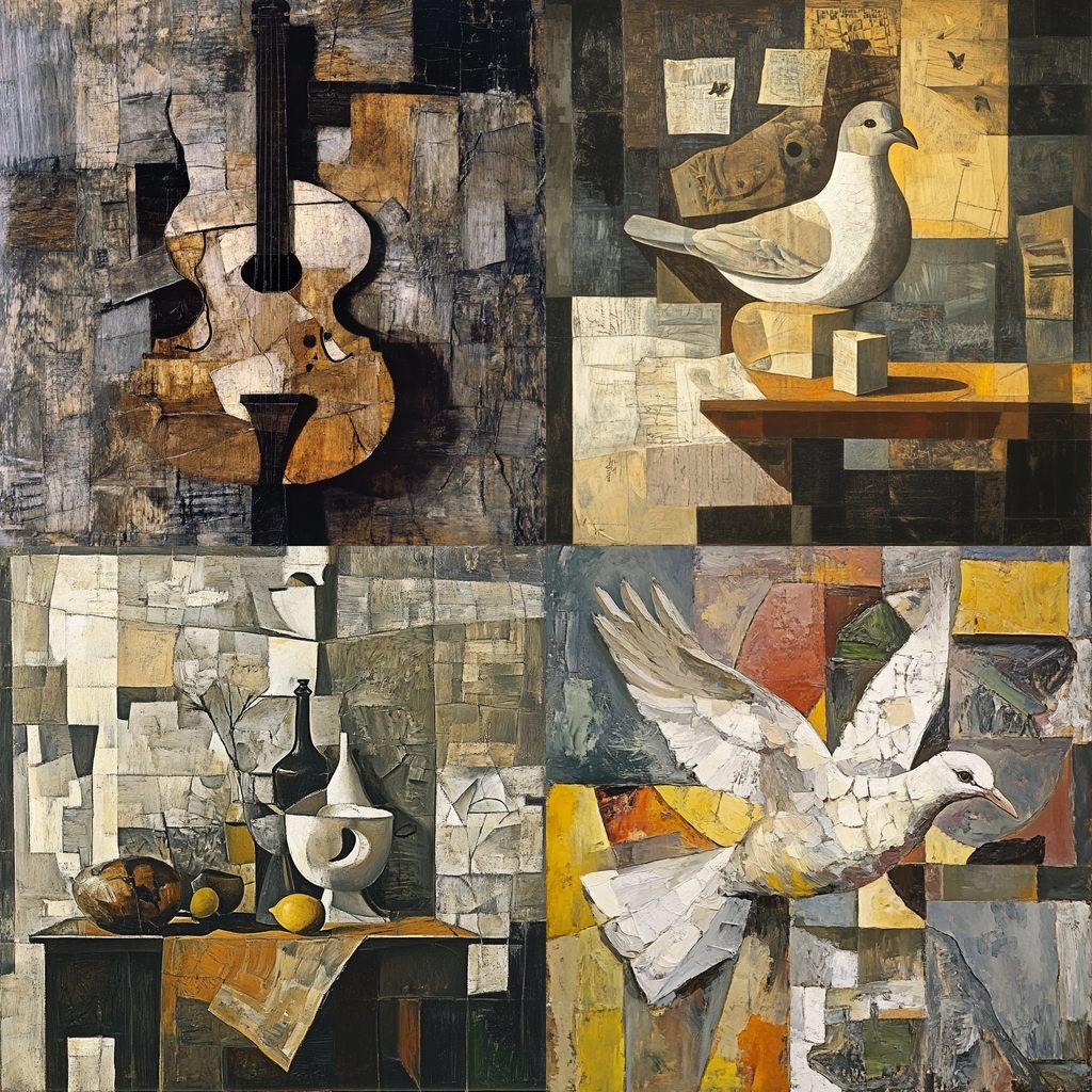 Georges Braque style, Midjourney V6.1, render 1 of 4