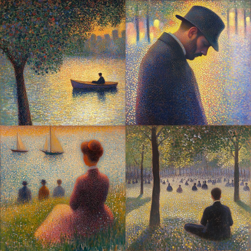 Georges Seurat style, Midjourney V6.1, render 1 of 4
