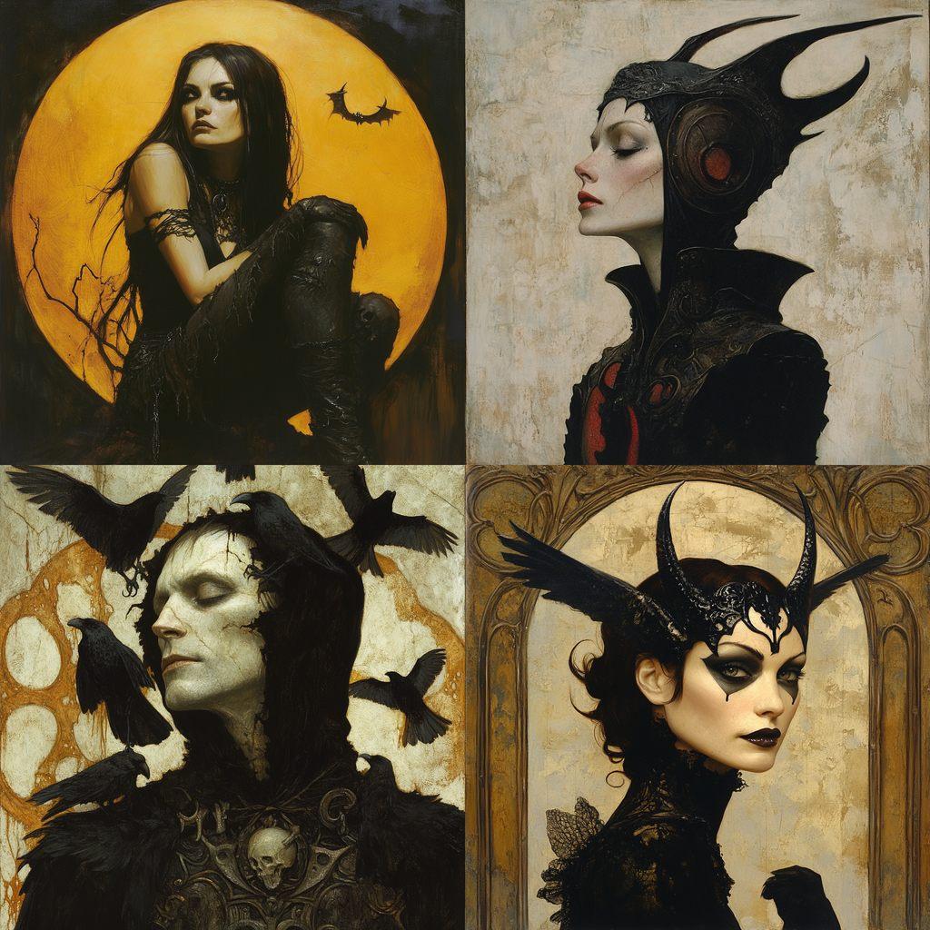 Gerald Brom style, Midjourney V6.1, render 1 of 4