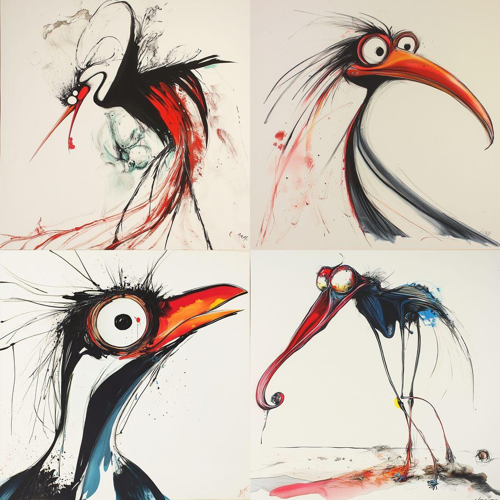 Gerald Scarfe style, Midjourney V6.1, render 1 of 4