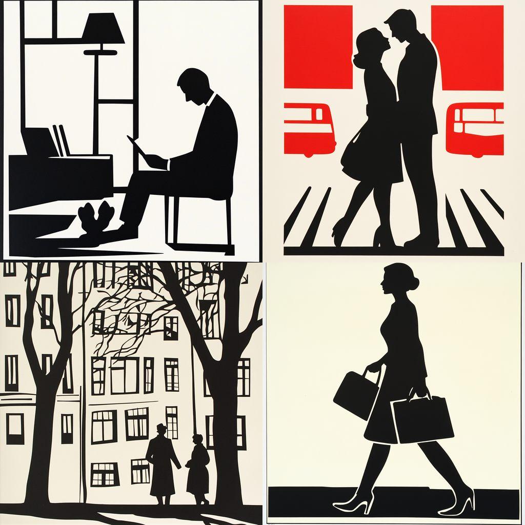 Gerd Arntz style, Midjourney V6.1, render 1 of 4