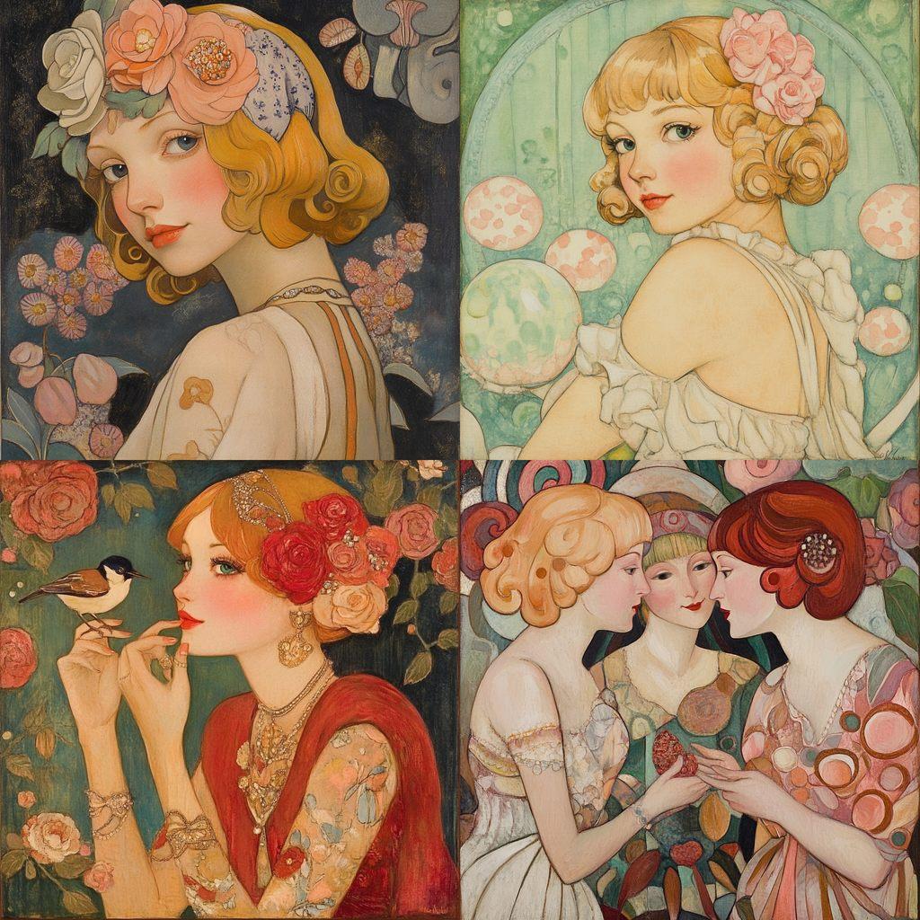 Gerda Wegener style, Midjourney V6.1, render 1 of 4