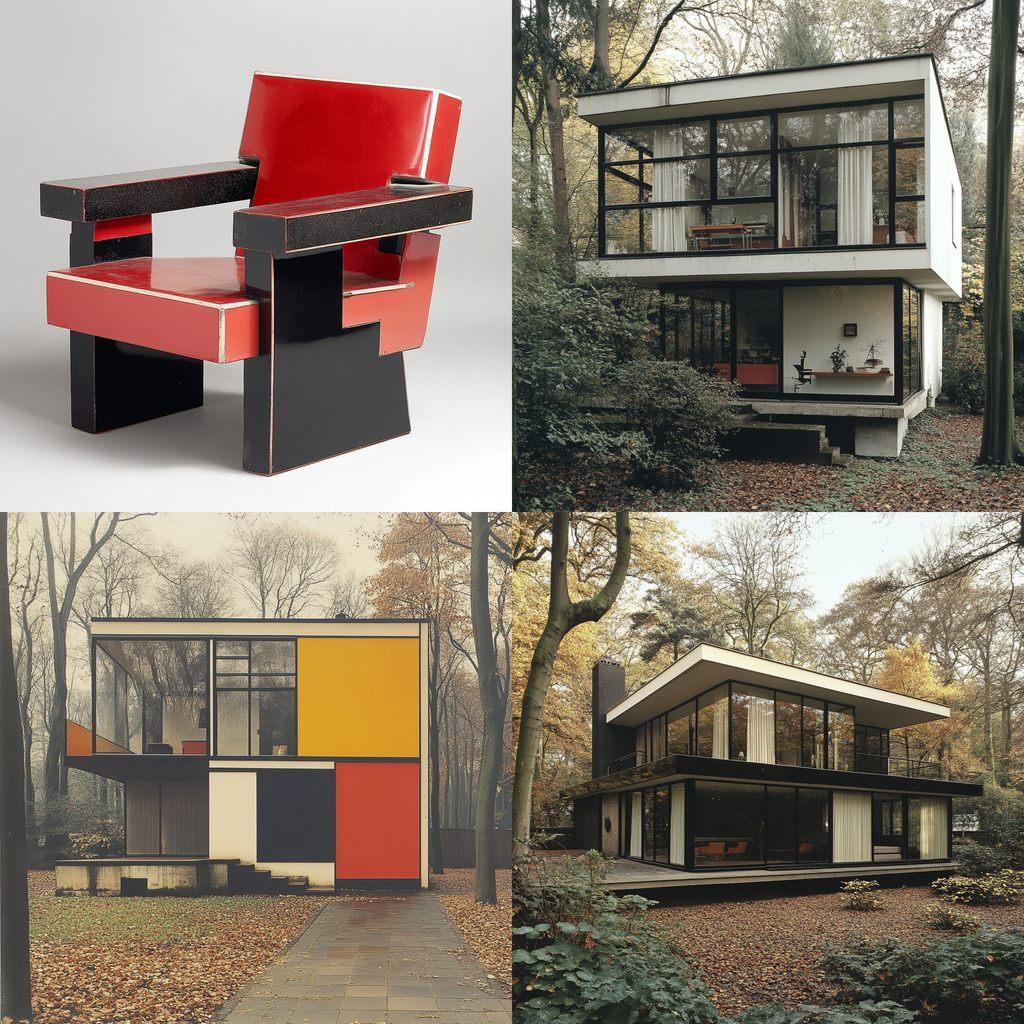 Gerrit Rietveld style, Midjourney V6.1, render 1 of 4