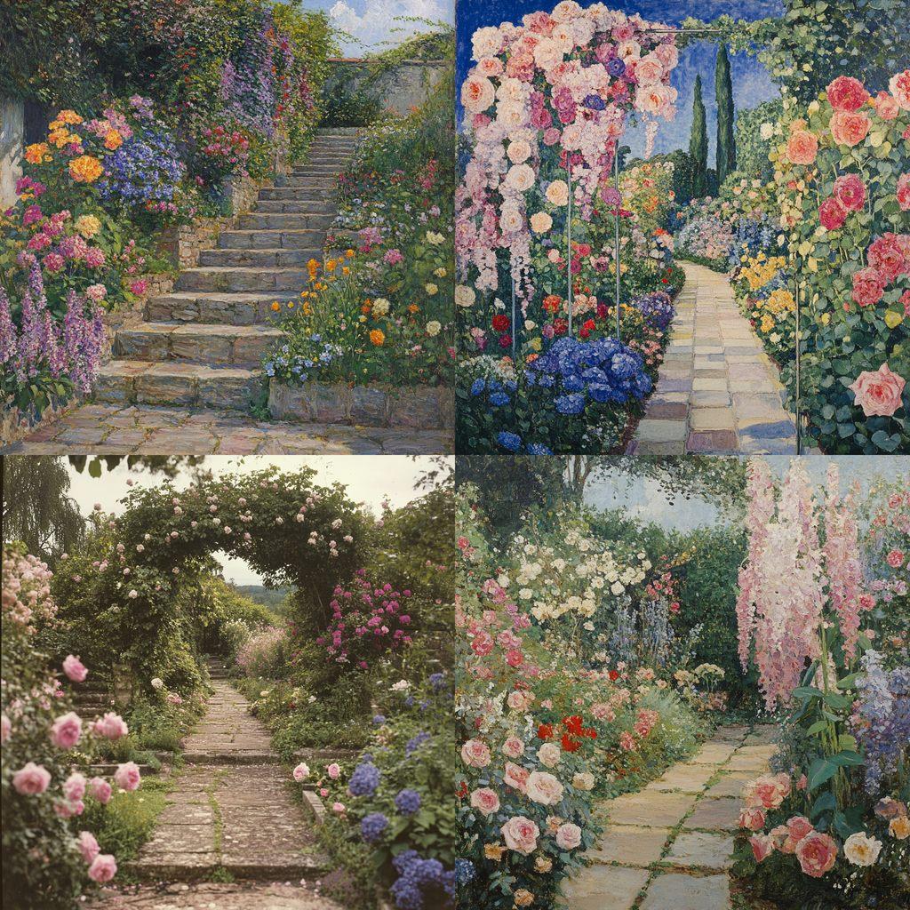 Gertrude Jekyll style, Midjourney V6.1, render 1 of 4