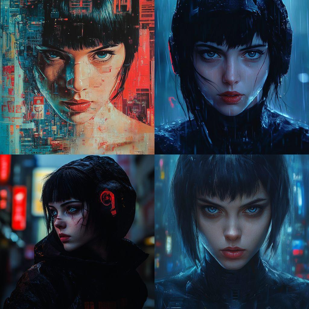 Ghost In The Shell style, Midjourney V6.1, render 1 of 4