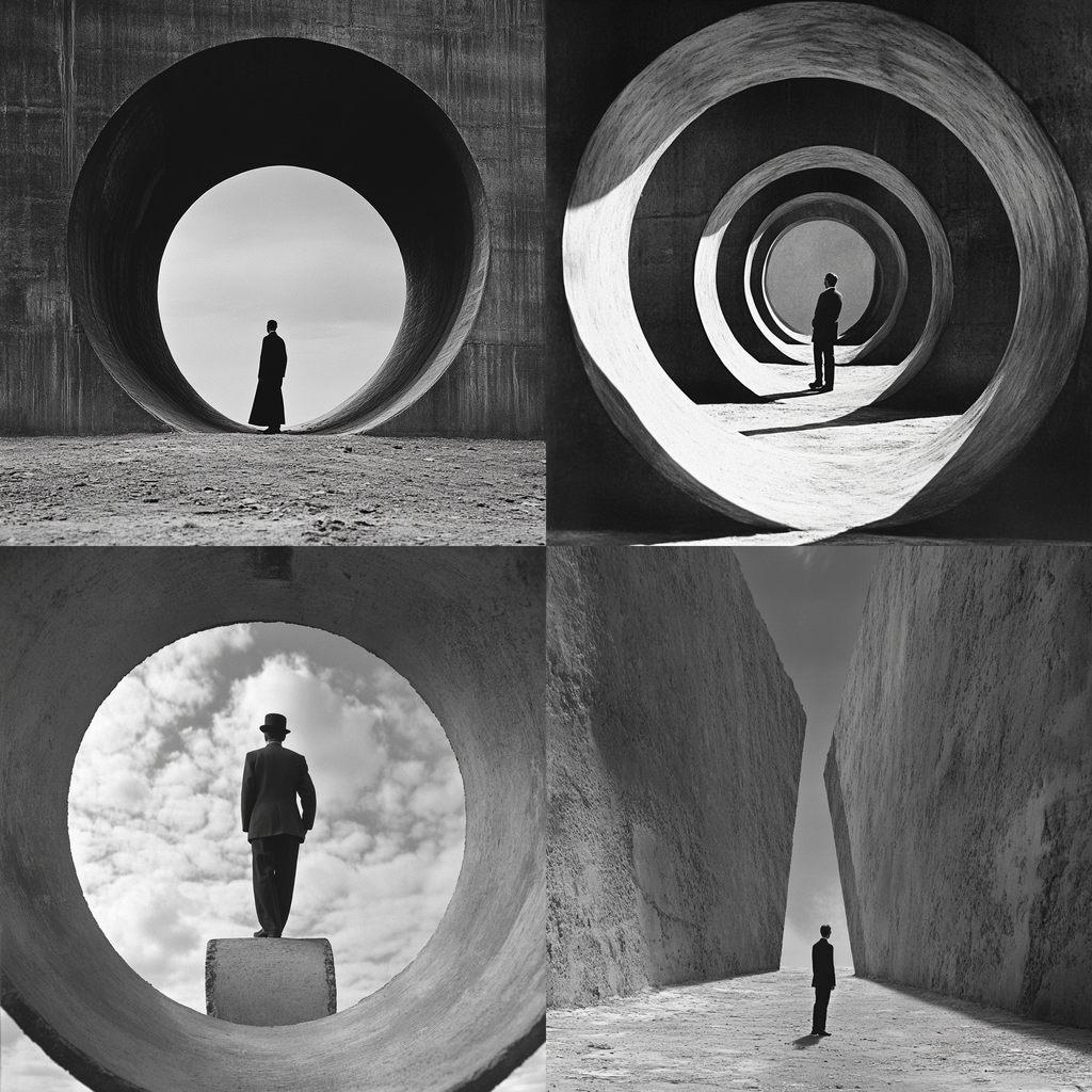 Gilbert Garcin style, Midjourney V6.1, render 1 of 4