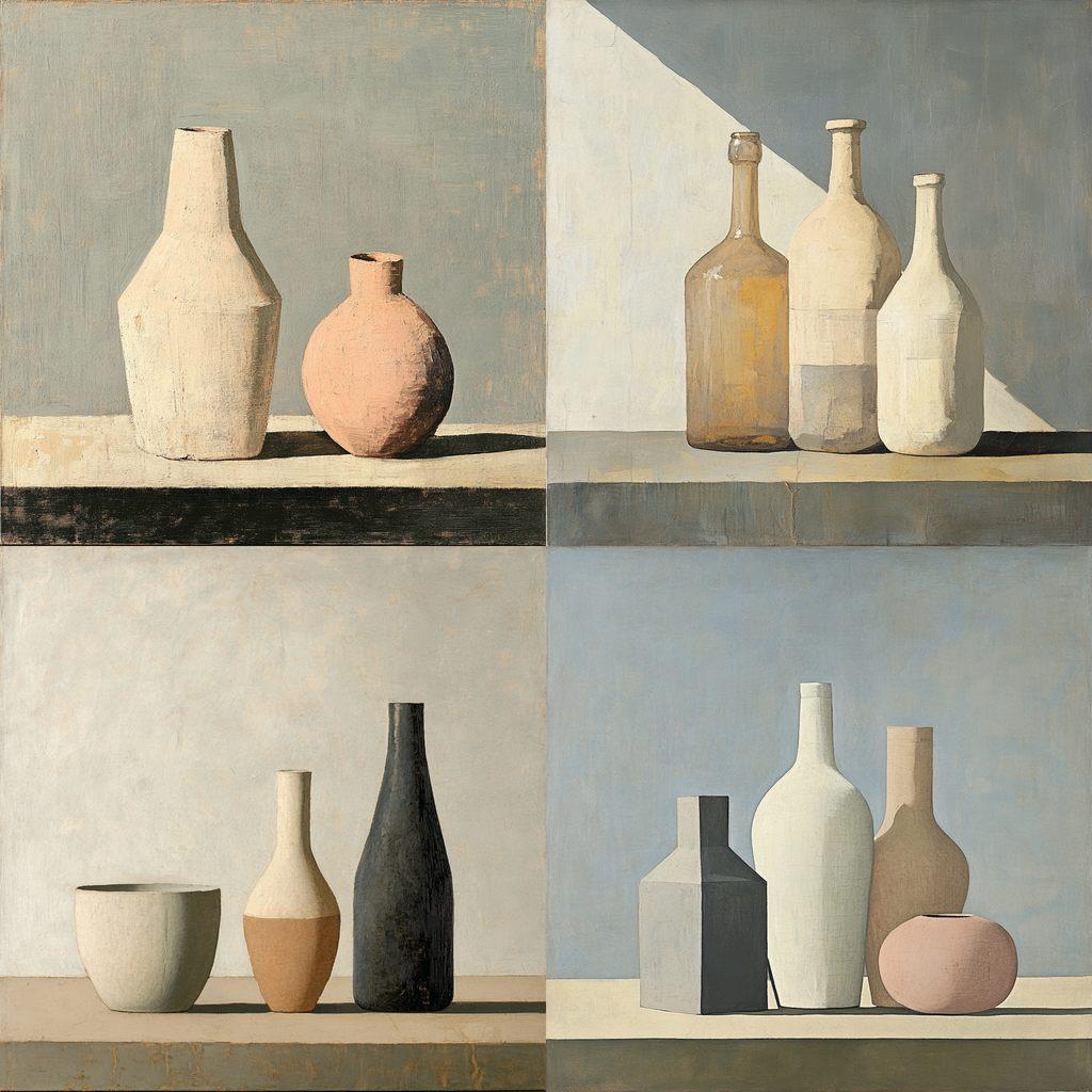 Giorgio Morandi style, Midjourney V6.1, render 1 of 4