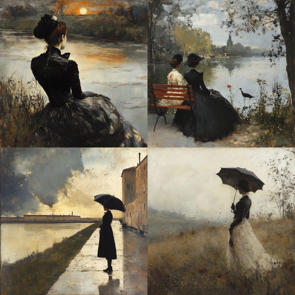 Giuseppe de Nittis style, Midjourney V6.1, render 1 of 4