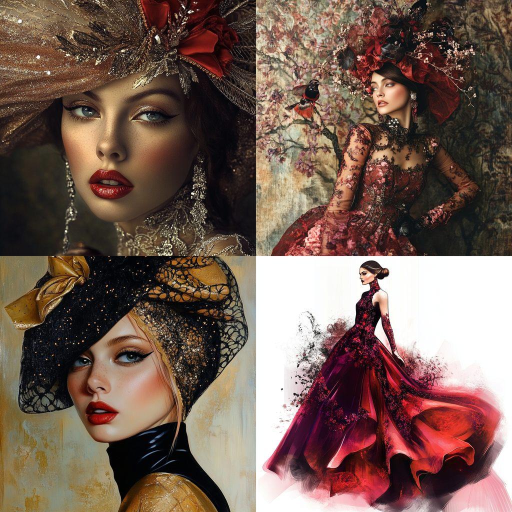 Glamour fashion style, Midjourney V6.1, render 1 of 4
