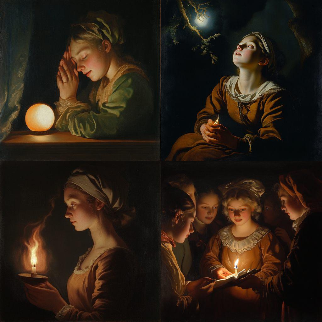 Godfried Schalcken style, Midjourney V6.1, render 1 of 4