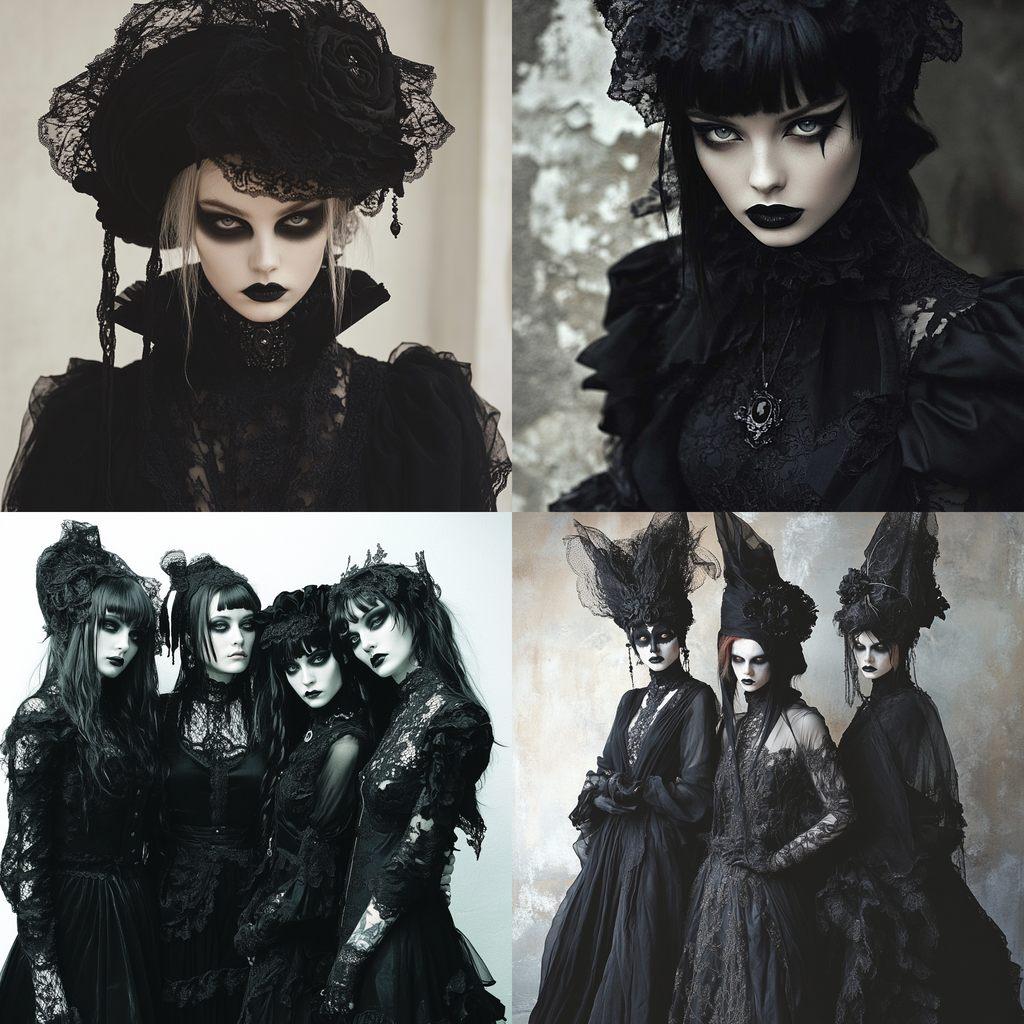 Goth fashion style, Midjourney V6.1, render 1 of 4
