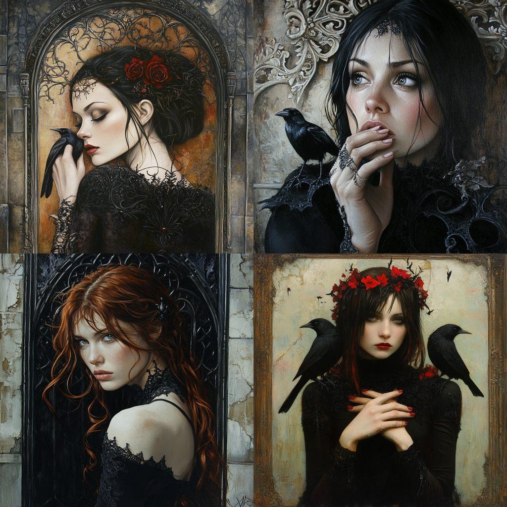Gothic art style, Midjourney V6.1, render 1 of 4