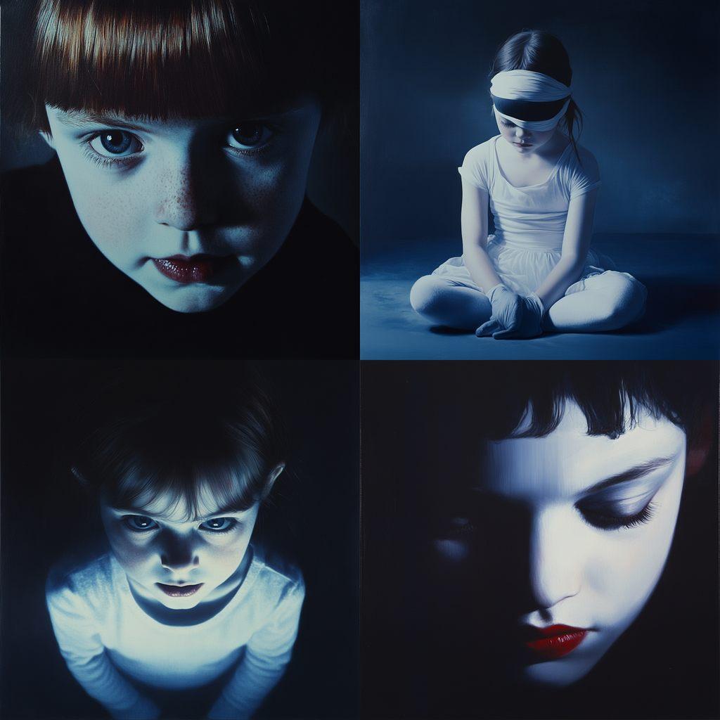 Gottfried Helnwein style, Midjourney V6.1, render 1 of 4