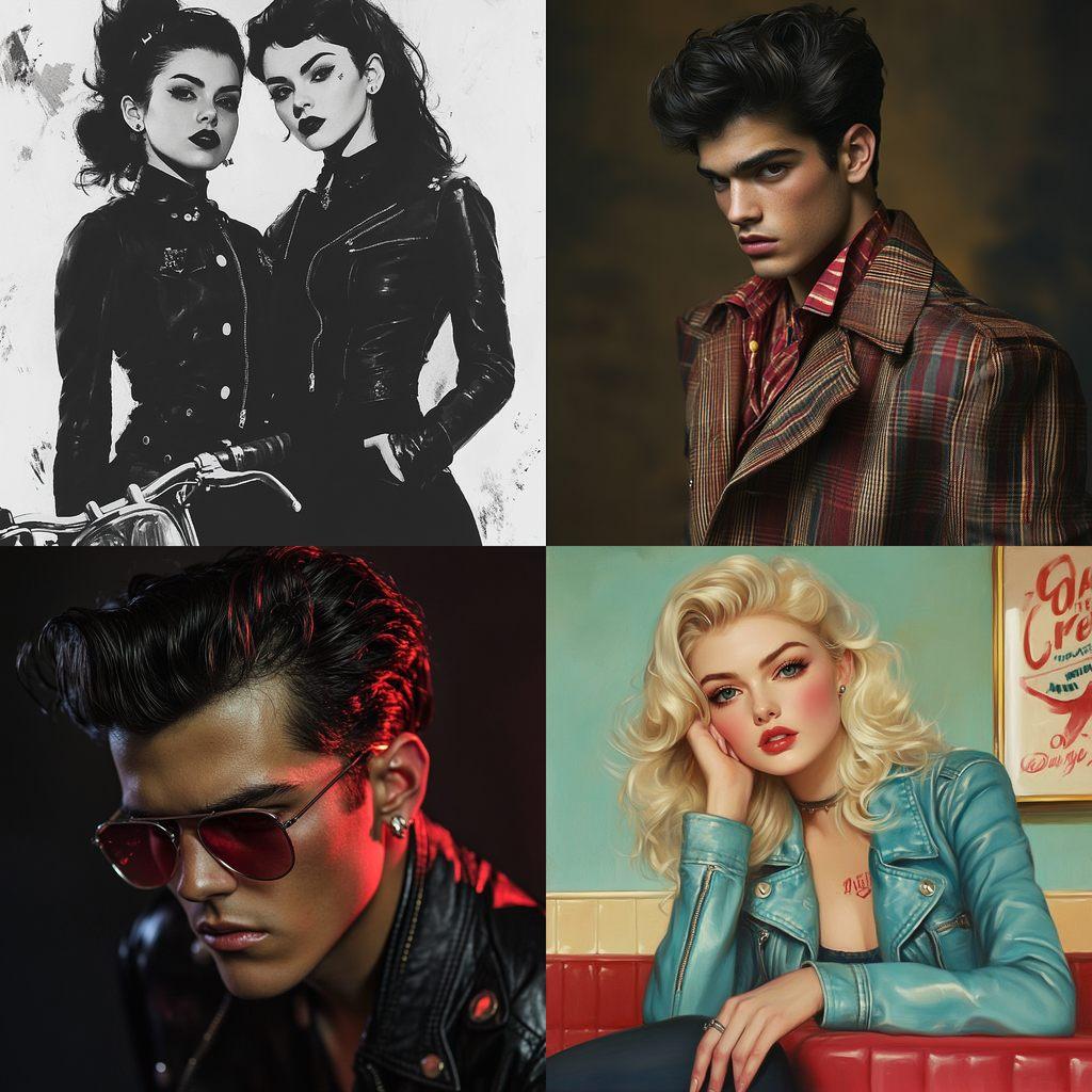 Greaser fashion style, Midjourney V6.1, render 1 of 4