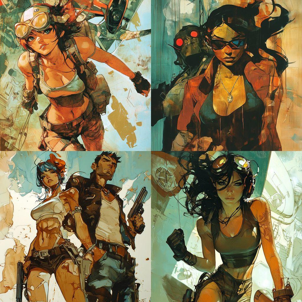 Greg Tocchini style, Midjourney V6.1, render 1 of 4