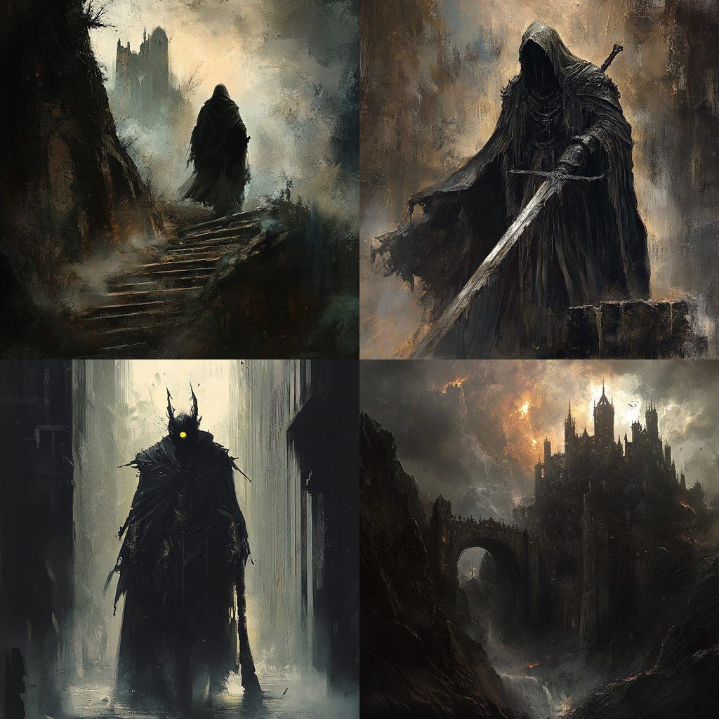 Grimdark style, Midjourney V6.1, render 1 of 4