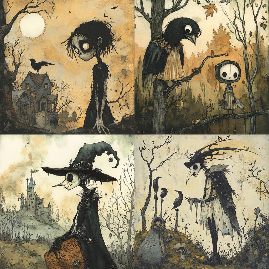 Gris Grimly style, Midjourney V6.1, render 1 of 4
