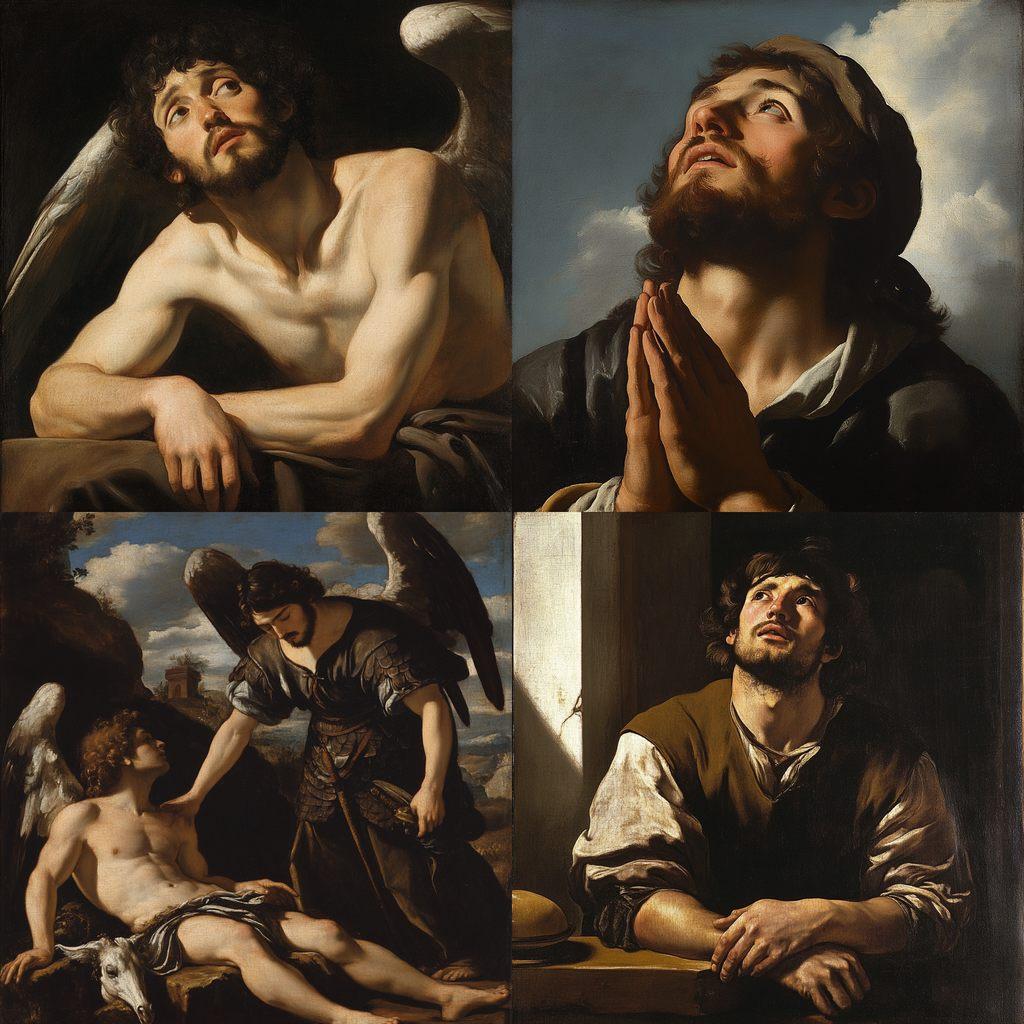 Guercino style, Midjourney V6.1, render 1 of 4
