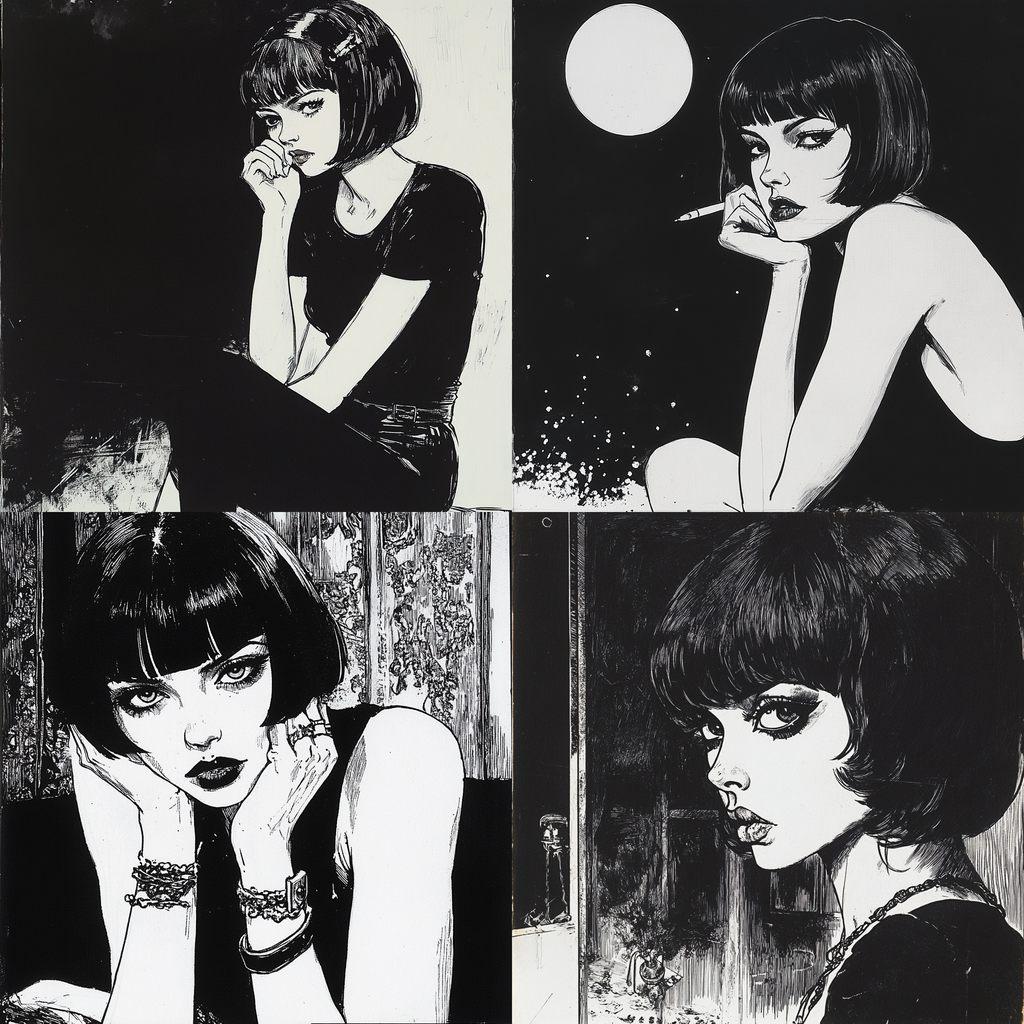 Guido Crepax style, Midjourney V6.1, render 1 of 4