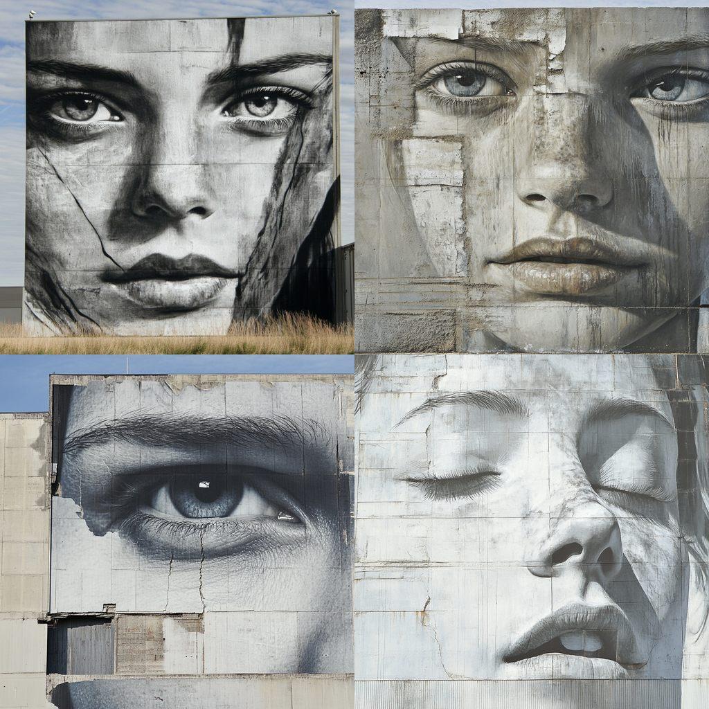Guido van Helten style, Midjourney V6.1, render 1 of 4