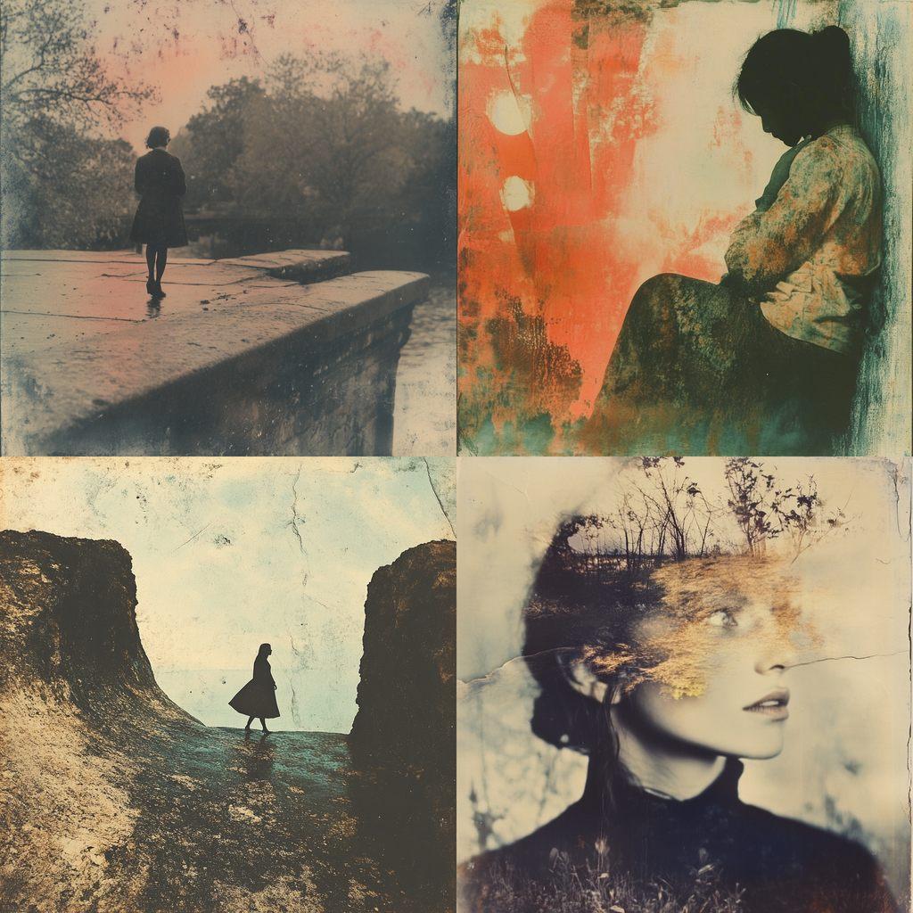 Gum Bichromate style, Midjourney V6.1, render 1 of 4