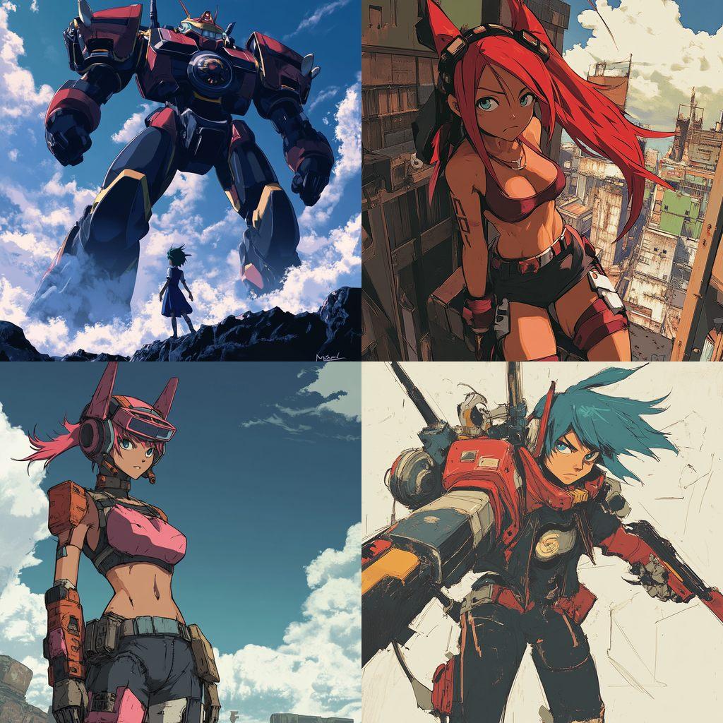 Gurren Lagann style, Midjourney V6.1, render 1 of 4