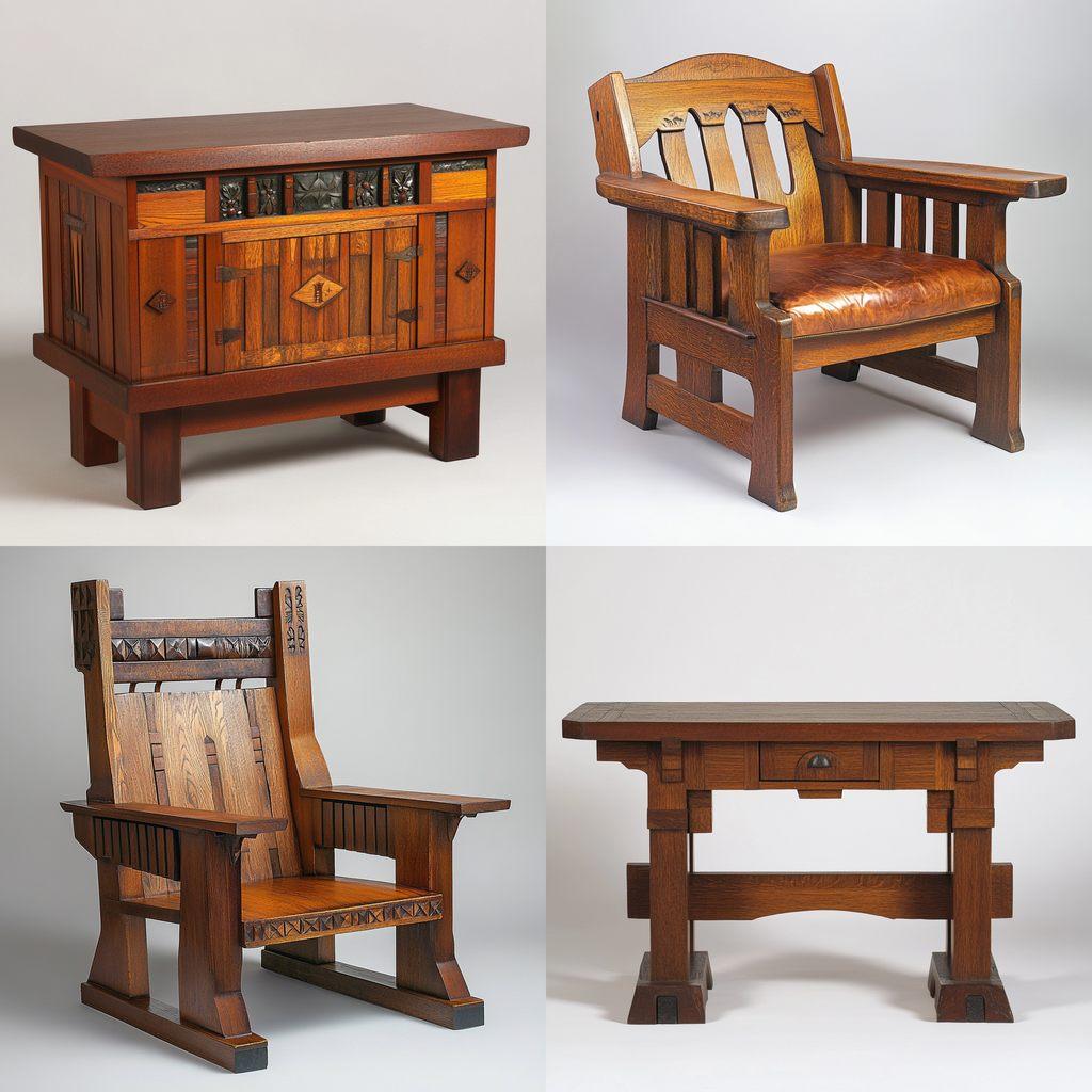 Gustav Stickley style, Midjourney V6.1, render 1 of 4