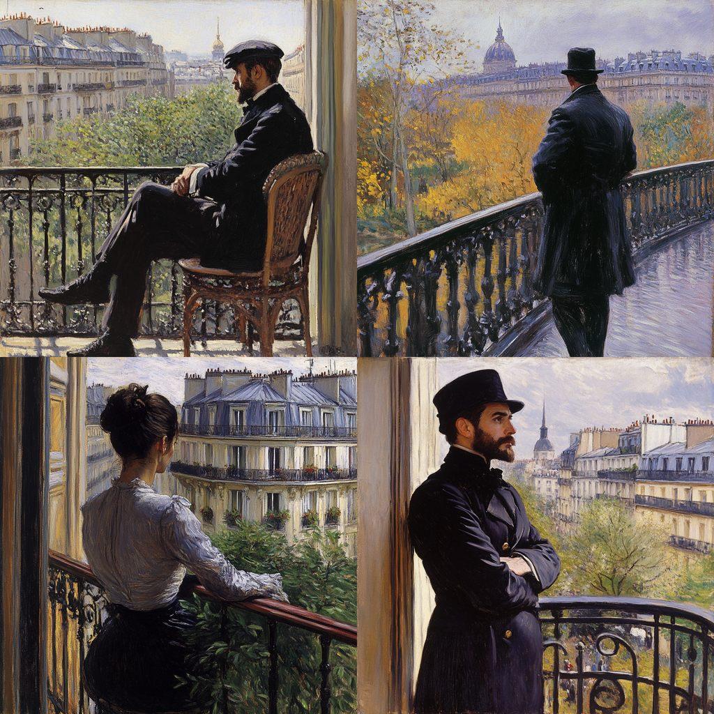 Gustave Caillebotte style, Midjourney V6.1, render 1 of 4