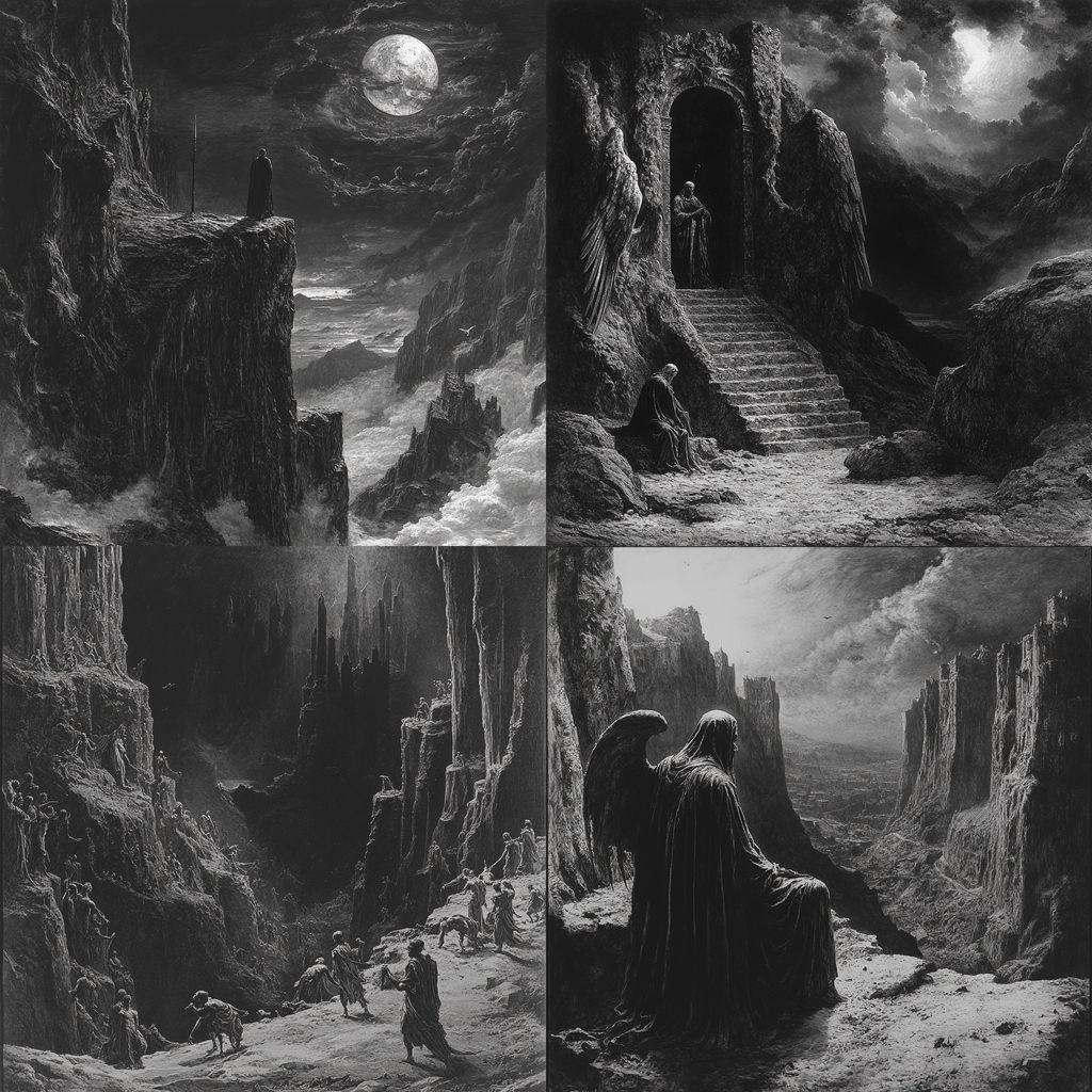 Gustave Dore style, Midjourney V6.1, render 1 of 4