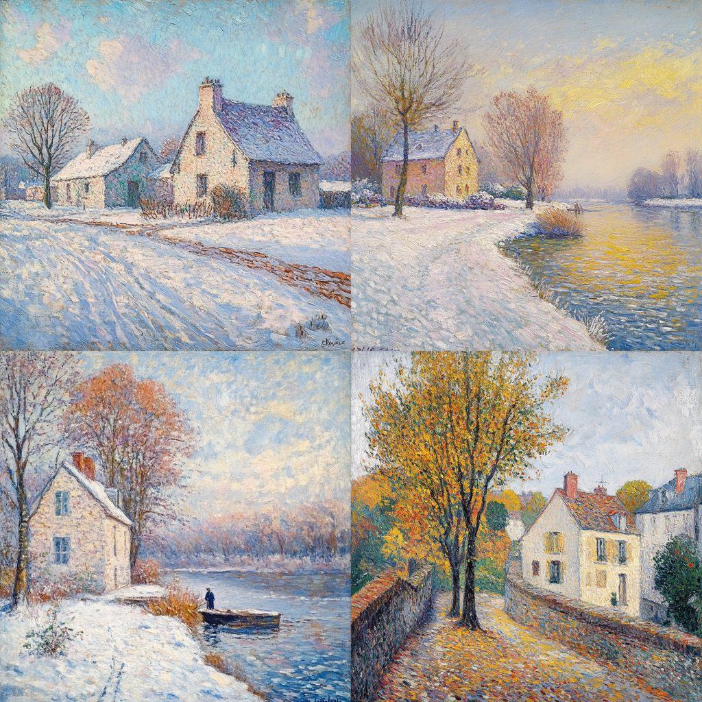 Gustave Loiseau style, Midjourney V6.1, render 1 of 4