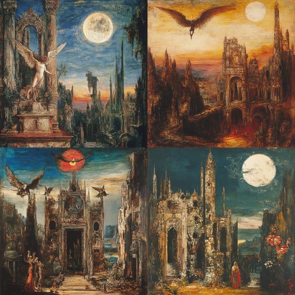 Gustave Moreau style, Midjourney V6.1, render 1 of 4