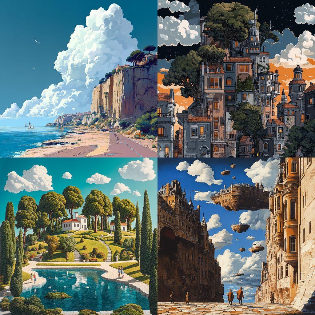 Guy Billout style, Midjourney V6.1, render 1 of 4