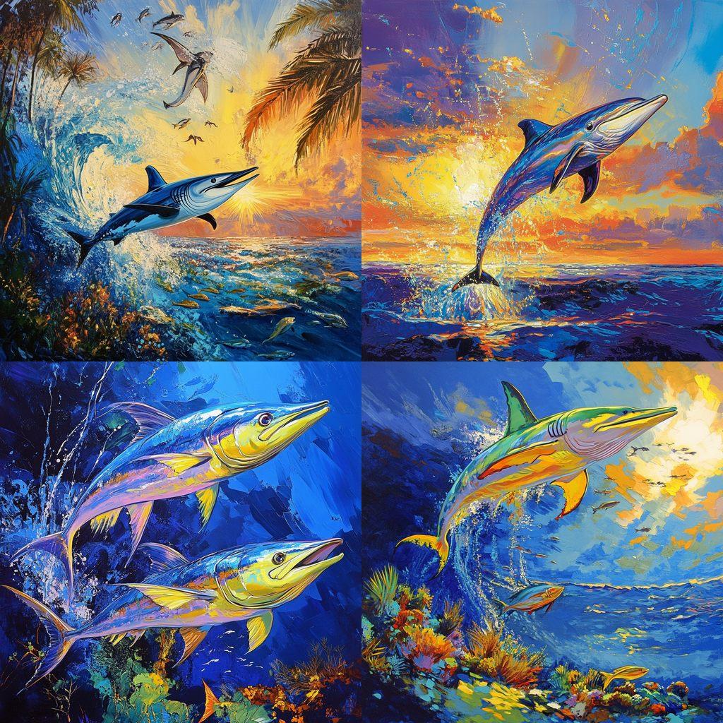 Guy Harvey style, Midjourney V6.1, render 1 of 4