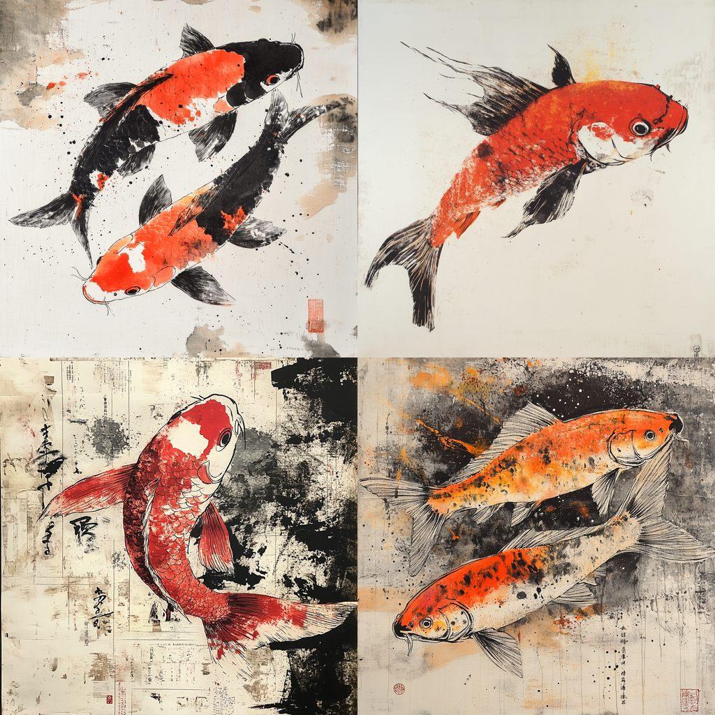 Gyotaku style, Midjourney V6.1, render 1 of 4