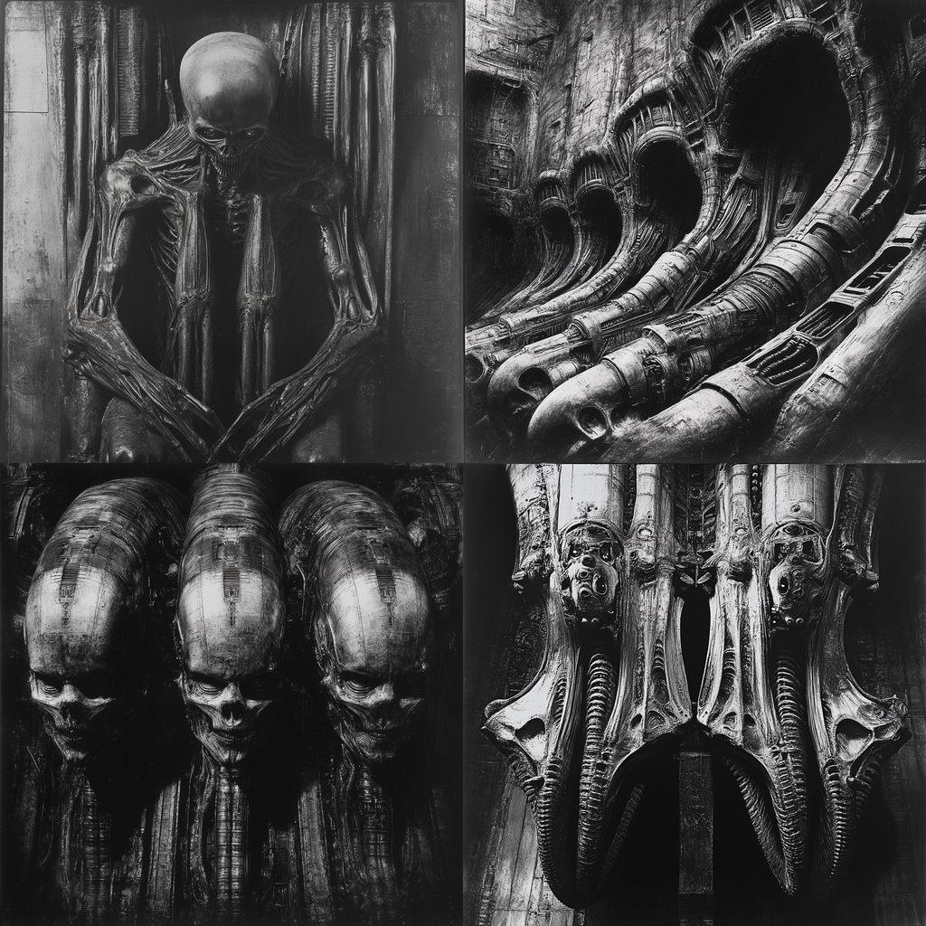 H. R. Giger style, Midjourney V6.1, render 1 of 4