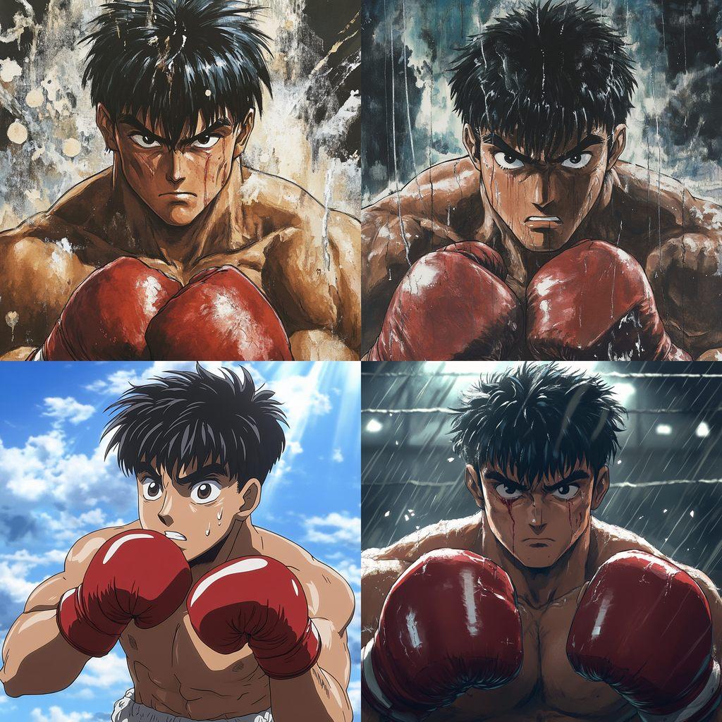 Hajime no Ippo style, Midjourney V6.1, render 1 of 4