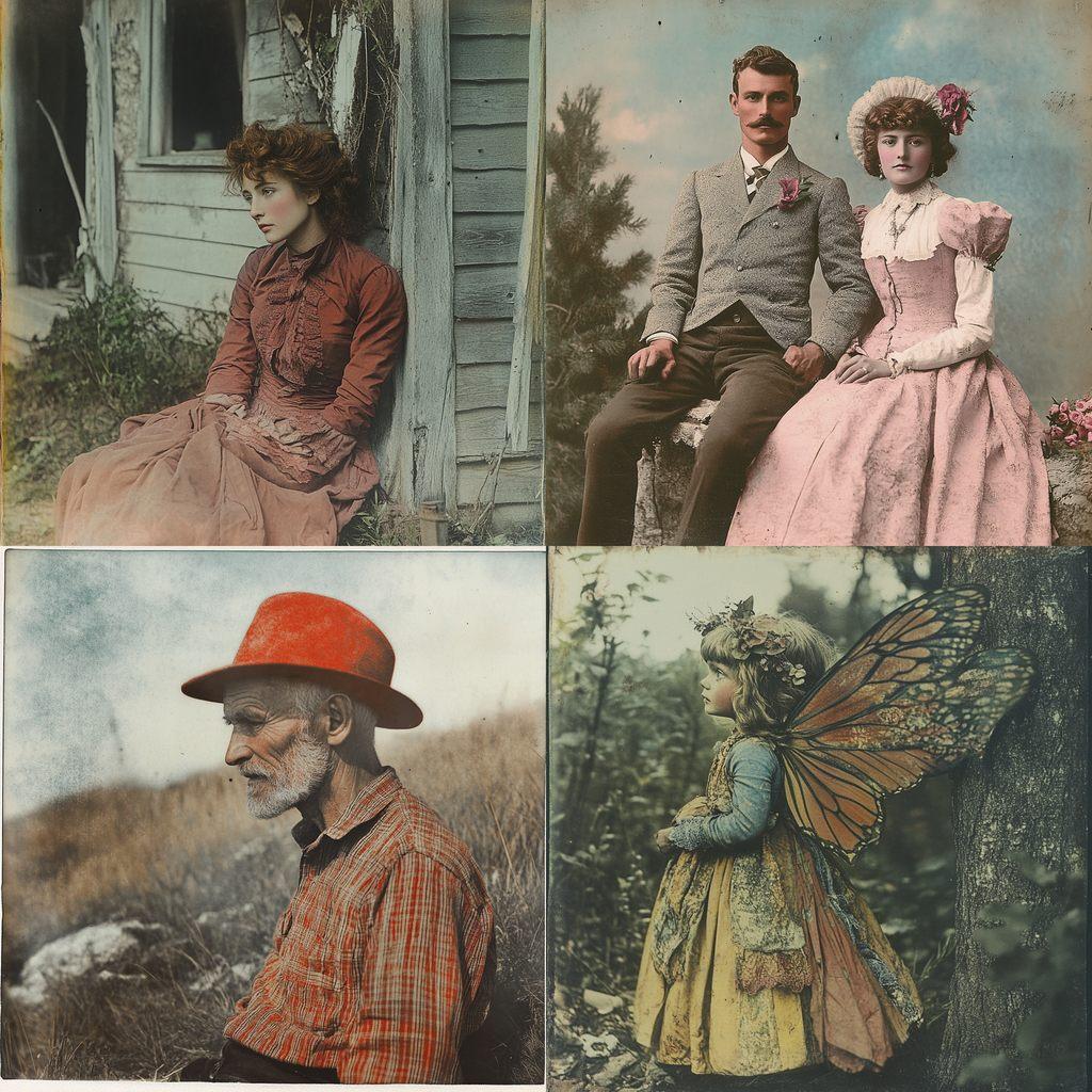 Hand-colored photograph style, Midjourney V6.1, render 1 of 4