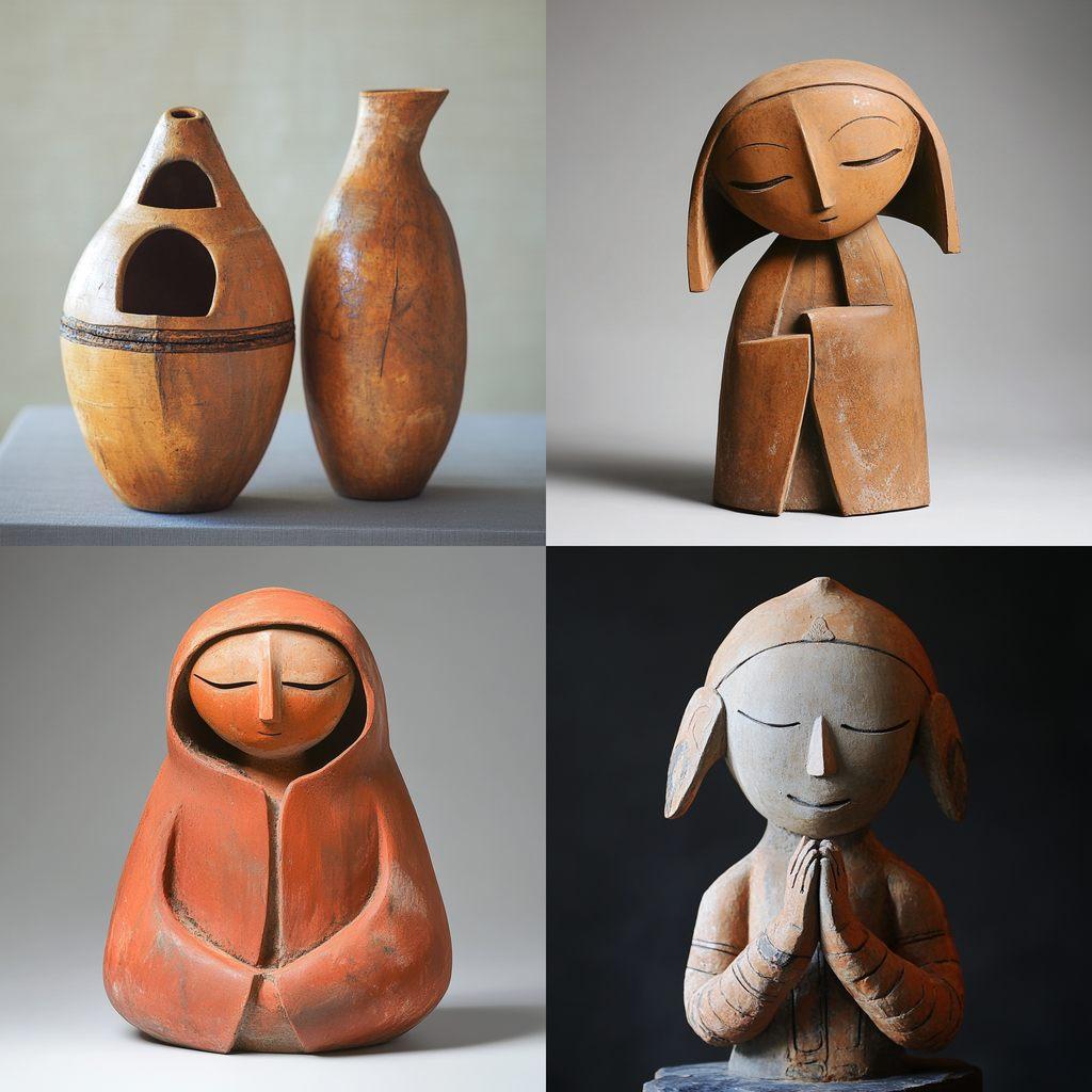 Haniwa style, Midjourney V6.1, render 1 of 4