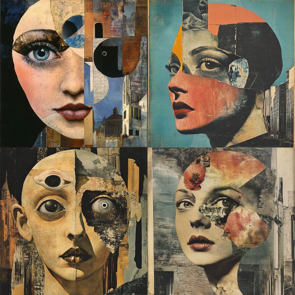 Hannah Hoch style, Midjourney V6.1, render 1 of 4