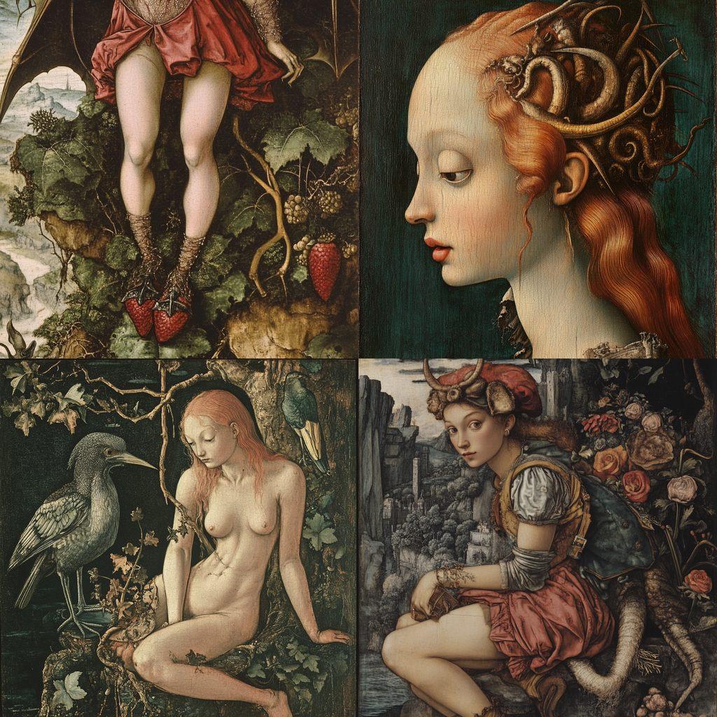 Hans Baldung style, Midjourney V6.1, render 1 of 4