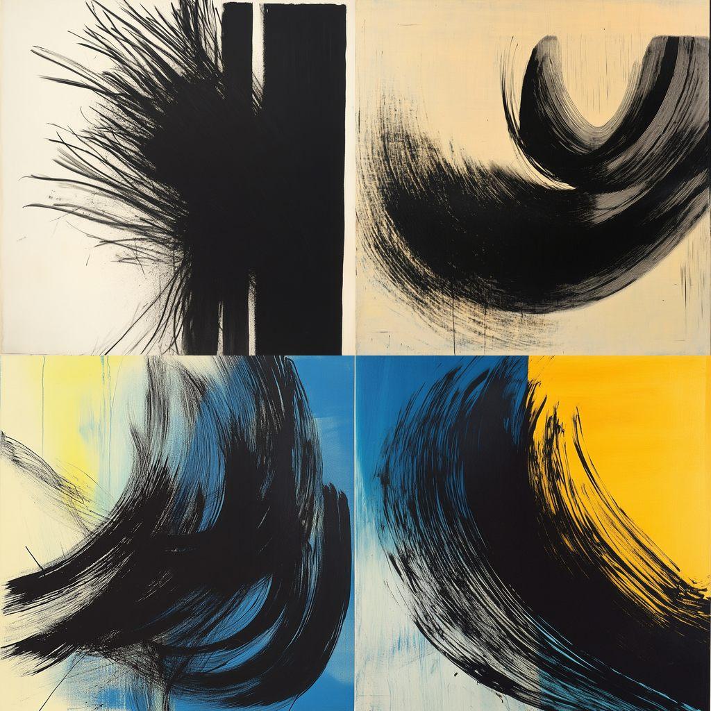 Hans Hartung style, Midjourney V6.1, render 1 of 4