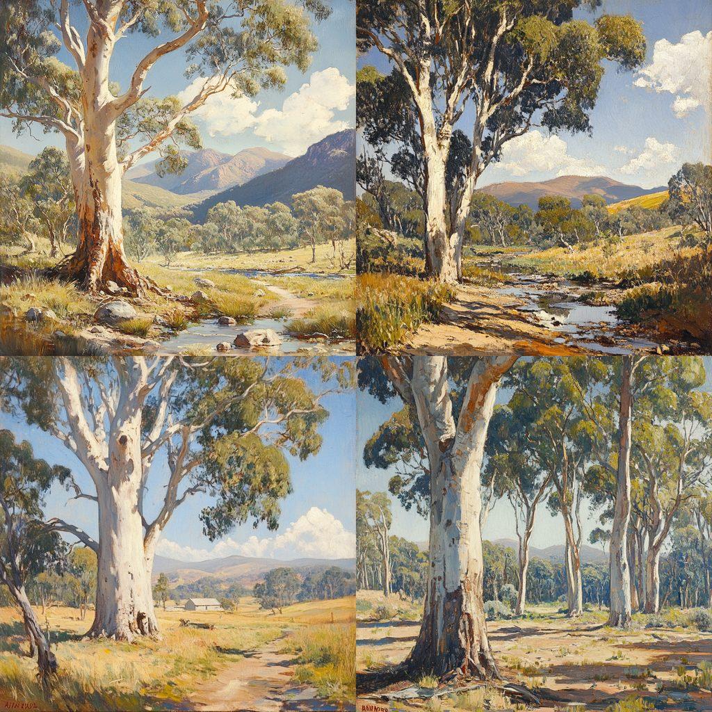 Hans Heysen style, Midjourney V6.1, render 1 of 4