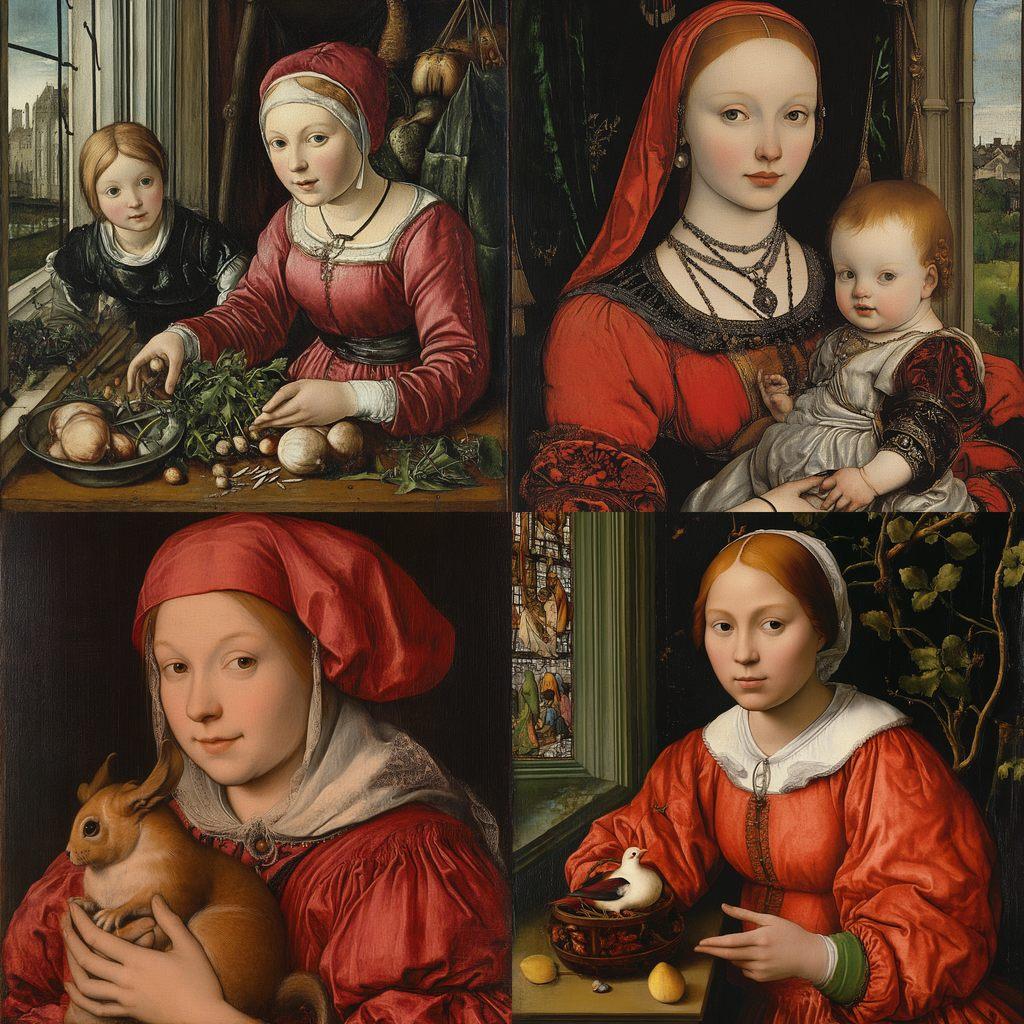 Hans Holbein the Elder style, Midjourney V6.1, render 1 of 4