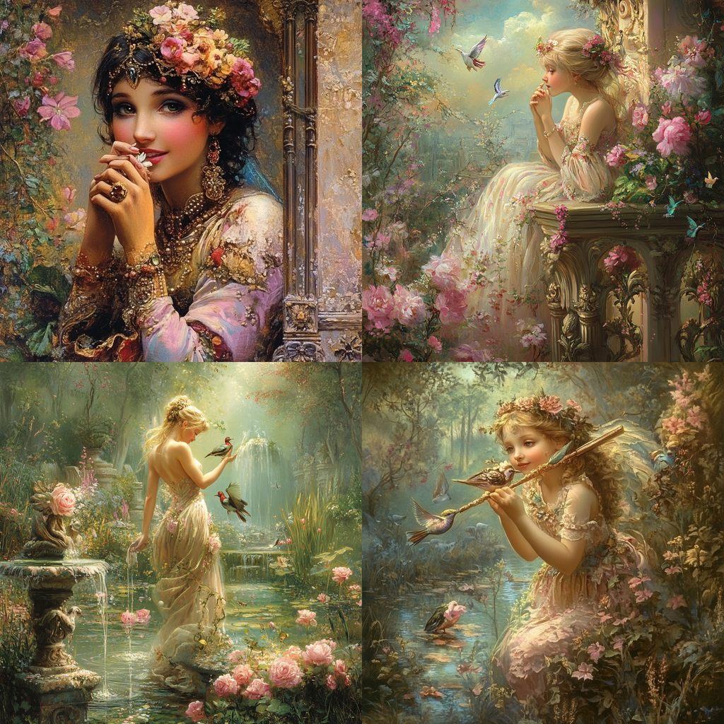 Hans Zatzka style, Midjourney V6.1, render 1 of 4