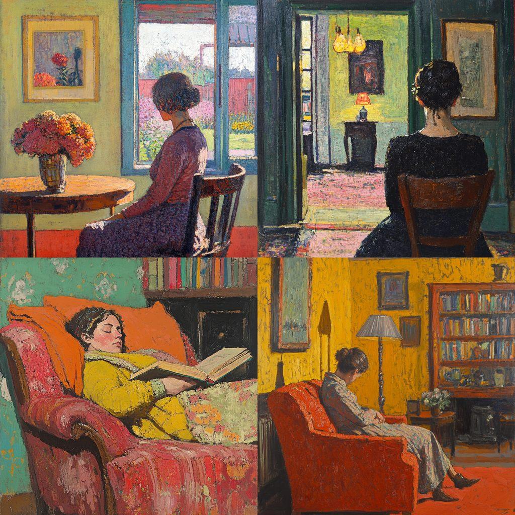 Harold Gilman style, Midjourney V6.1, render 1 of 4