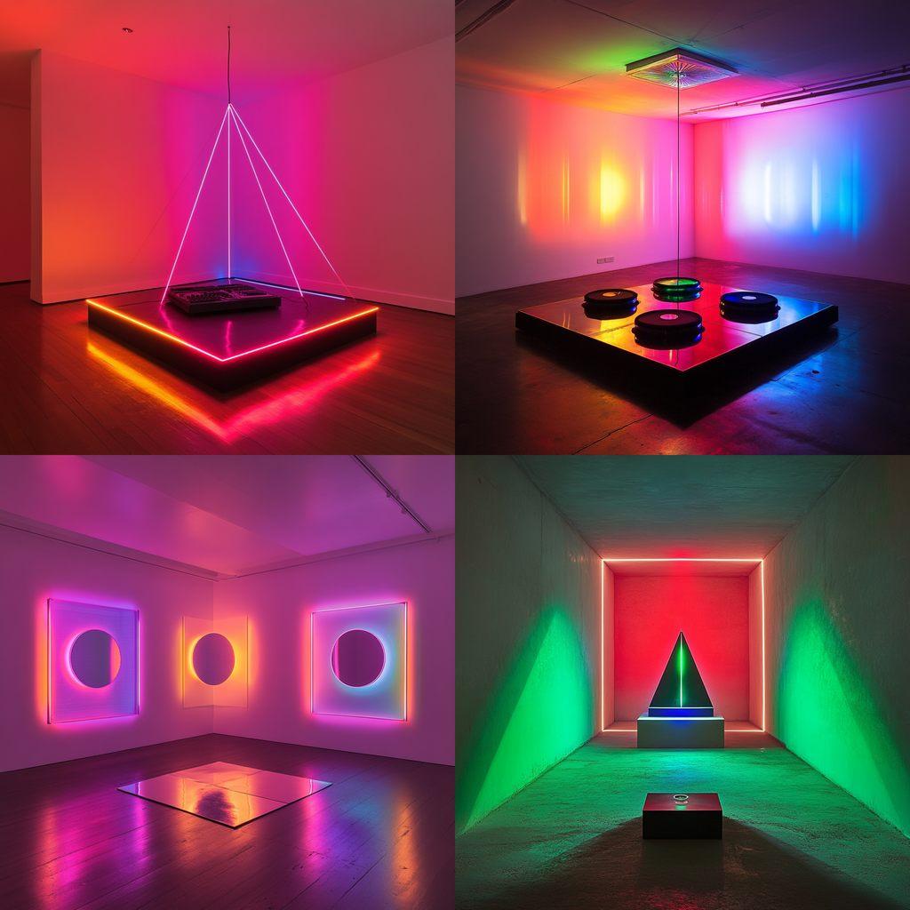 Haroon Mirza style, Midjourney V6.1, render 1 of 4