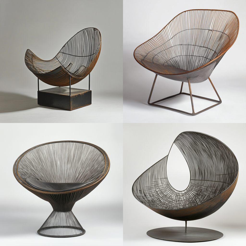 Harry Bertoia style, Midjourney V6.1, render 1 of 4