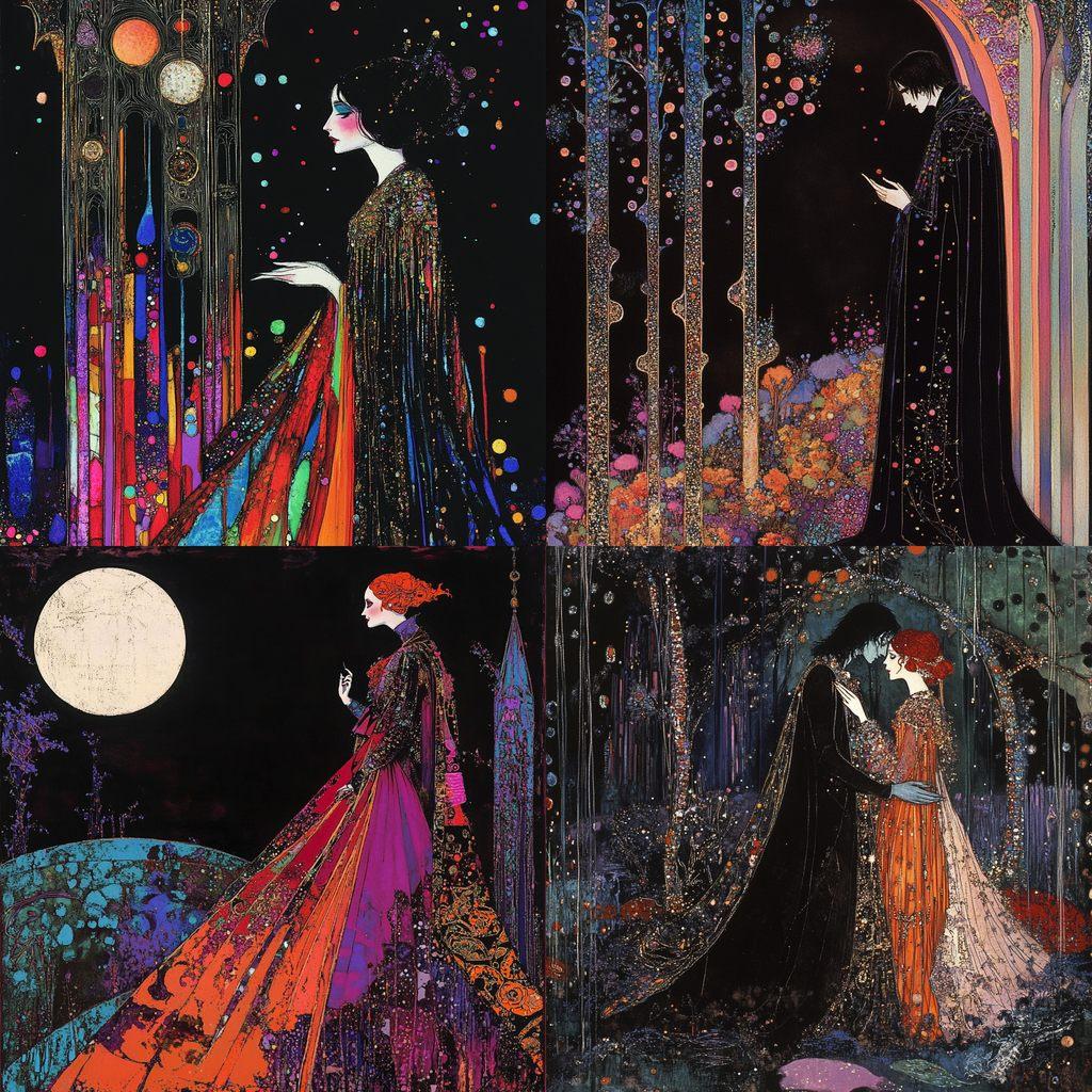 Harry Clarke style, Midjourney V6.1, render 1 of 4