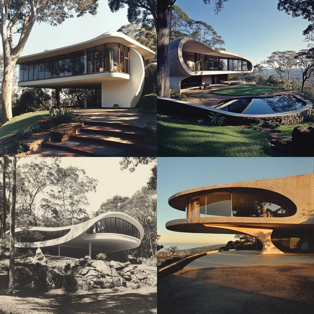 Harry Seidler style, Midjourney V6.1, render 1 of 4