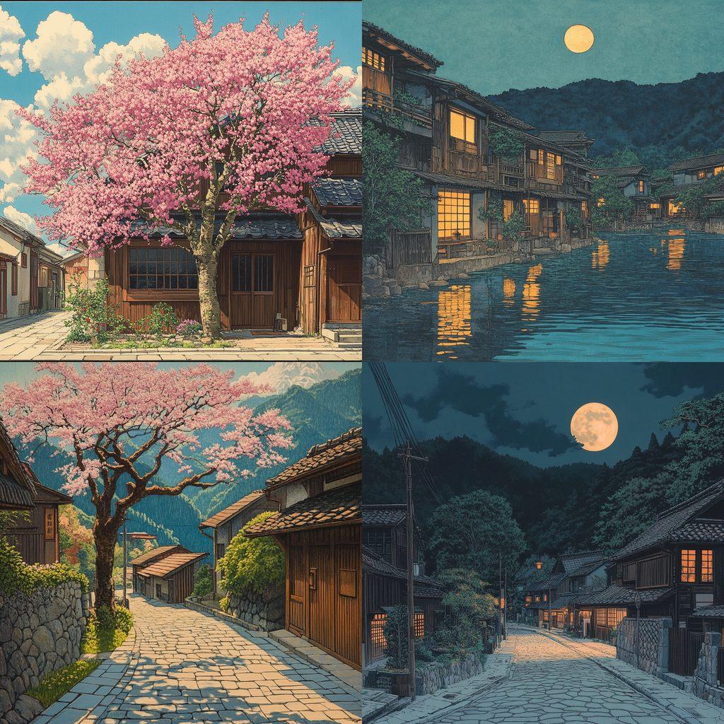 Hasui Kawase style, Midjourney V6.1, render 1 of 4